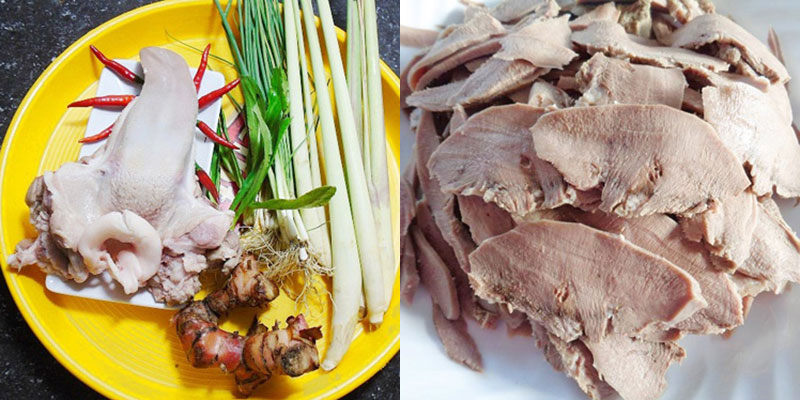 lưỡi heo Làm sạch lưỡi heo
